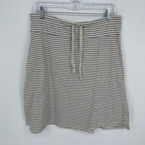 Gap Women's Gray‎ Striped Drawstring Knit Mini Skirt Size L